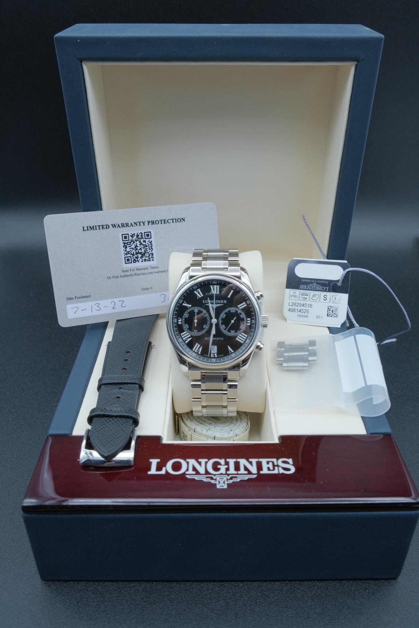 WTS Longines Master Collection Chronograph ref L2.629.4.51.6