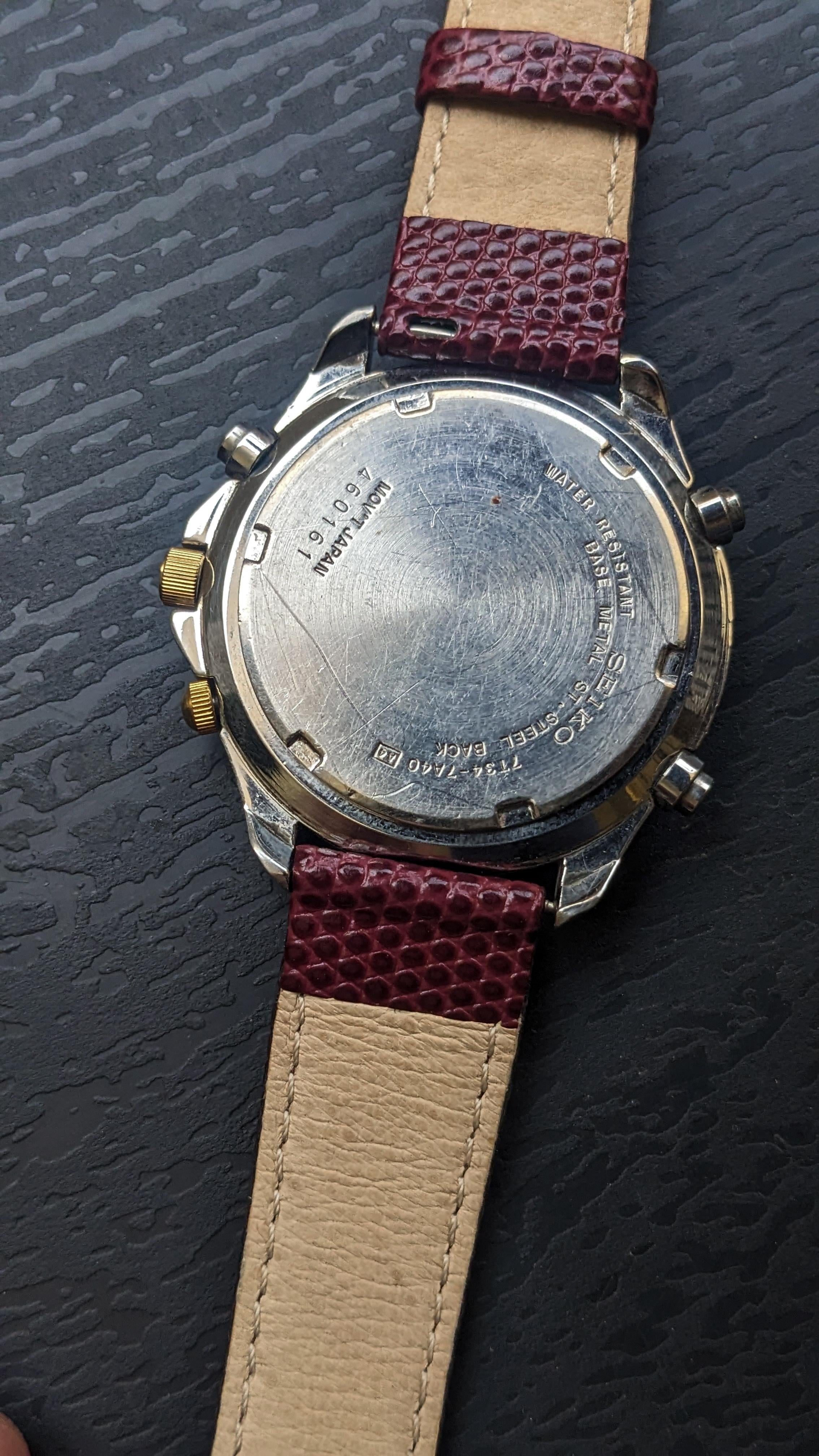 wts] Vintage 1995's Seiko Chronograph Watch Men 40mm Rare Alarm