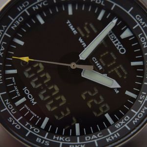 Serviced Seiko Sportura Titanium World Time Watch H023-00D0 Ana