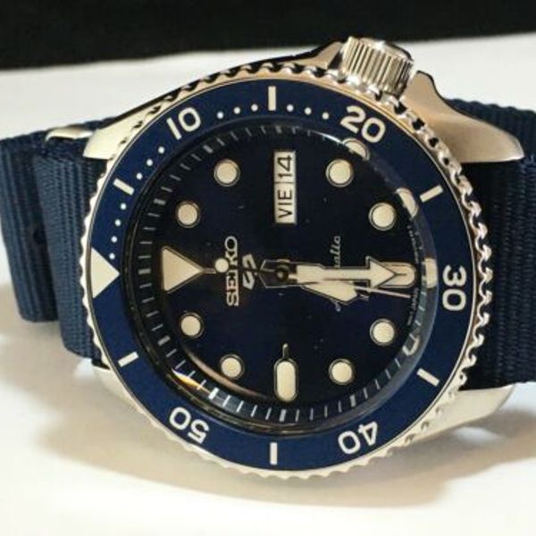 Seiko Men's Blue Nylon NATO Strap Dive Watch SRPD87 MSRP 295 WatchCharts Marketplace