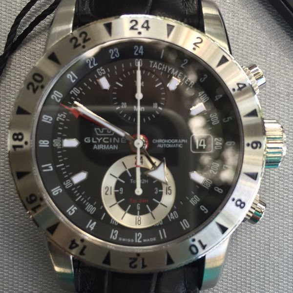 SOLD SOLD: GLYCINE AIRMAN 9 Chrono GMT with VALJOUX 7754 Movement in ...