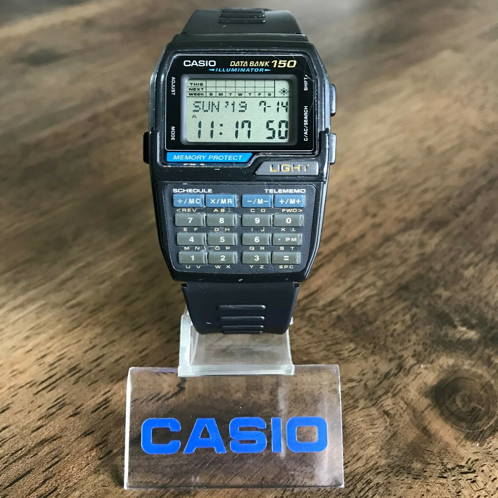 Vintage 1996 Casio DBC-150 Data Bank Digital Calculator Watch 