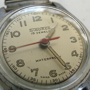Gents Vintage Swiss SINDACO 15 Jewels Military Style