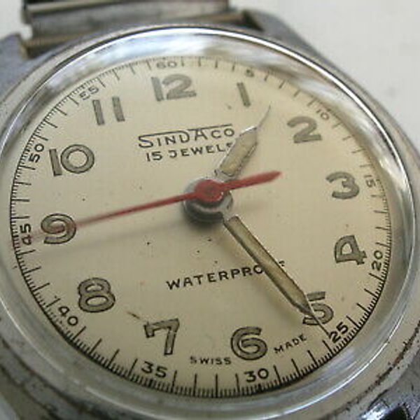 レビュー高評価アイテム特集｜ファッション通販 Gents Vintage Swiss SINDACO 15 Jewels Military Style 時計
