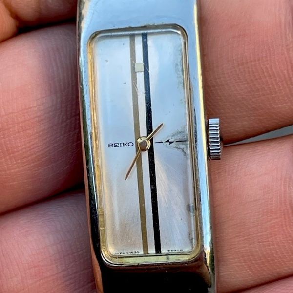 Rare Vintage Seiko Tank Curvex Watch Rectangular Japan Made Manual ...