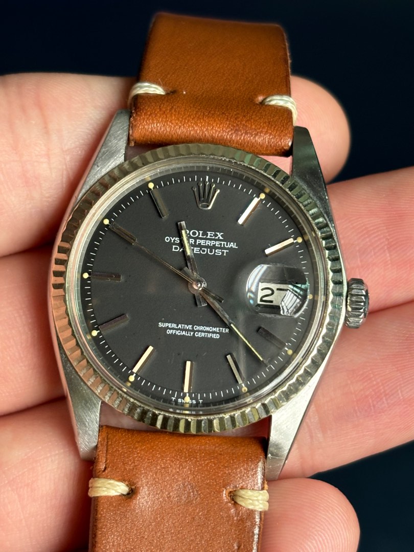 Rolex datejust clearance 1601 leather strap