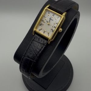 Vintage Seiko 2620-0150 R Men's Tank Gold Tone Quartz Watch Works