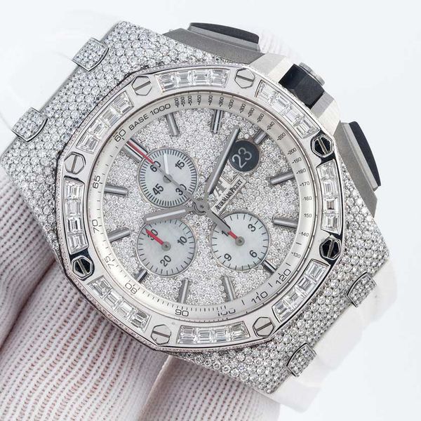 FS Fully iced out Audemars Piguet Royal Oak Offshore Full Diamond 44mm Stainless Ste WatchCharts
