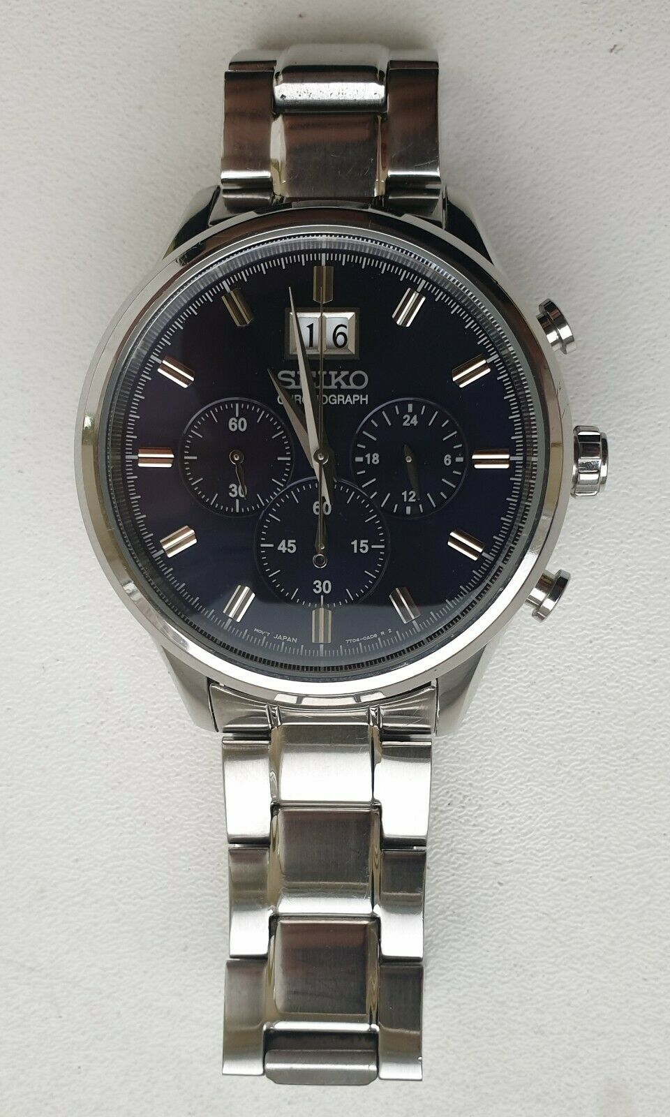Seiko 7T04-0AE0 Large 42mm Men Stainless Steel Japanese