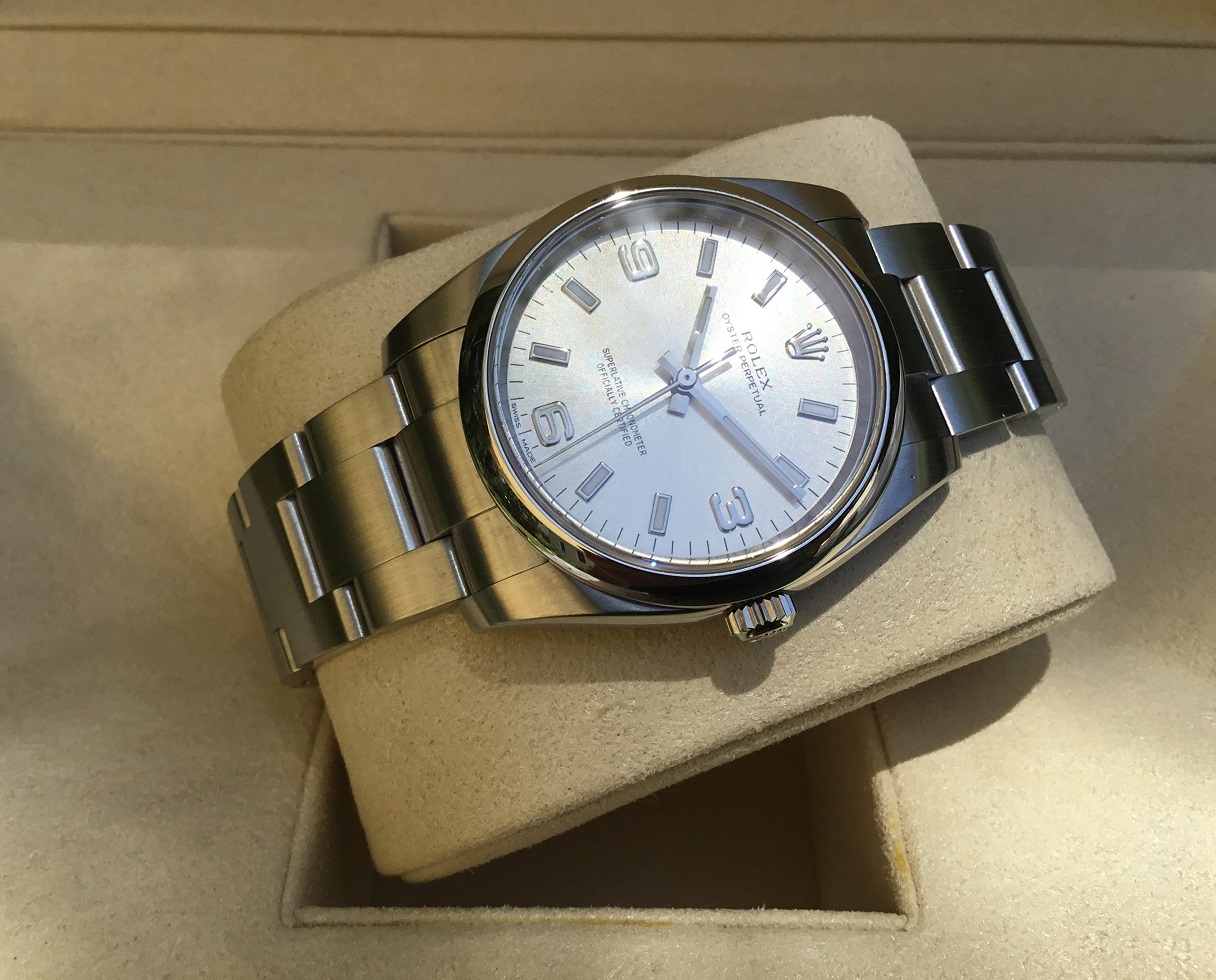rolex oyster perpetual 34 silver