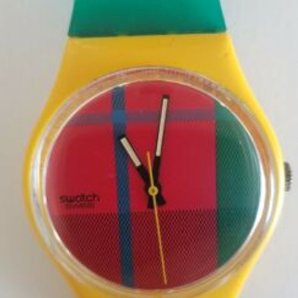 1985 Swatch McGregor GJ100 Multicolor Red Yellow Green Strap Watch Swatch 1985 GJ100 McGregor | #244644014 main image 3