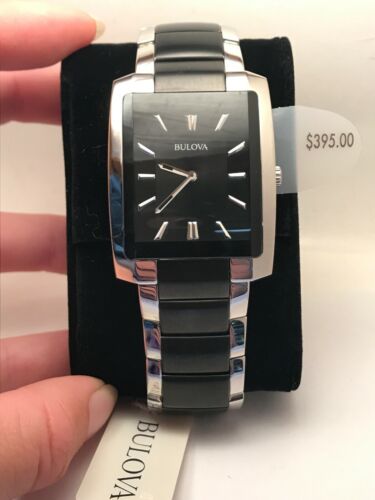 Bulova Classic Men s 98A117 Quartz Black Dial Two Tone Bracelet 39mm Watch R4 WatchCharts Marketplace