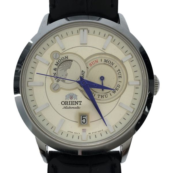 [Used] ORIENT Automatic watch / Analog / Leather / SLV / BLK / ET0P-C0 ...