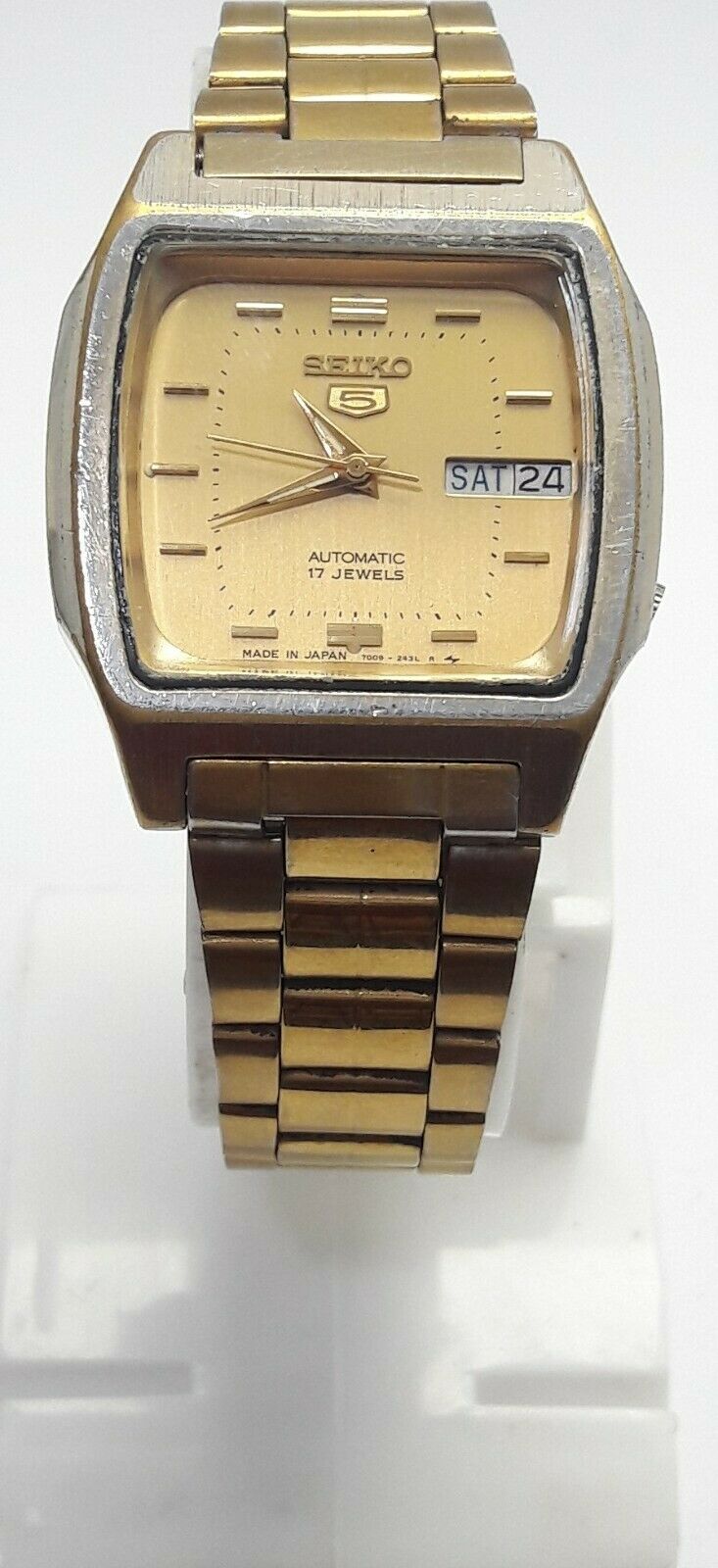VINTAGE SEIKO 5 TV 7009-5862 A1 AUTOMATIC 17J JAPAN MEN'S WATCH