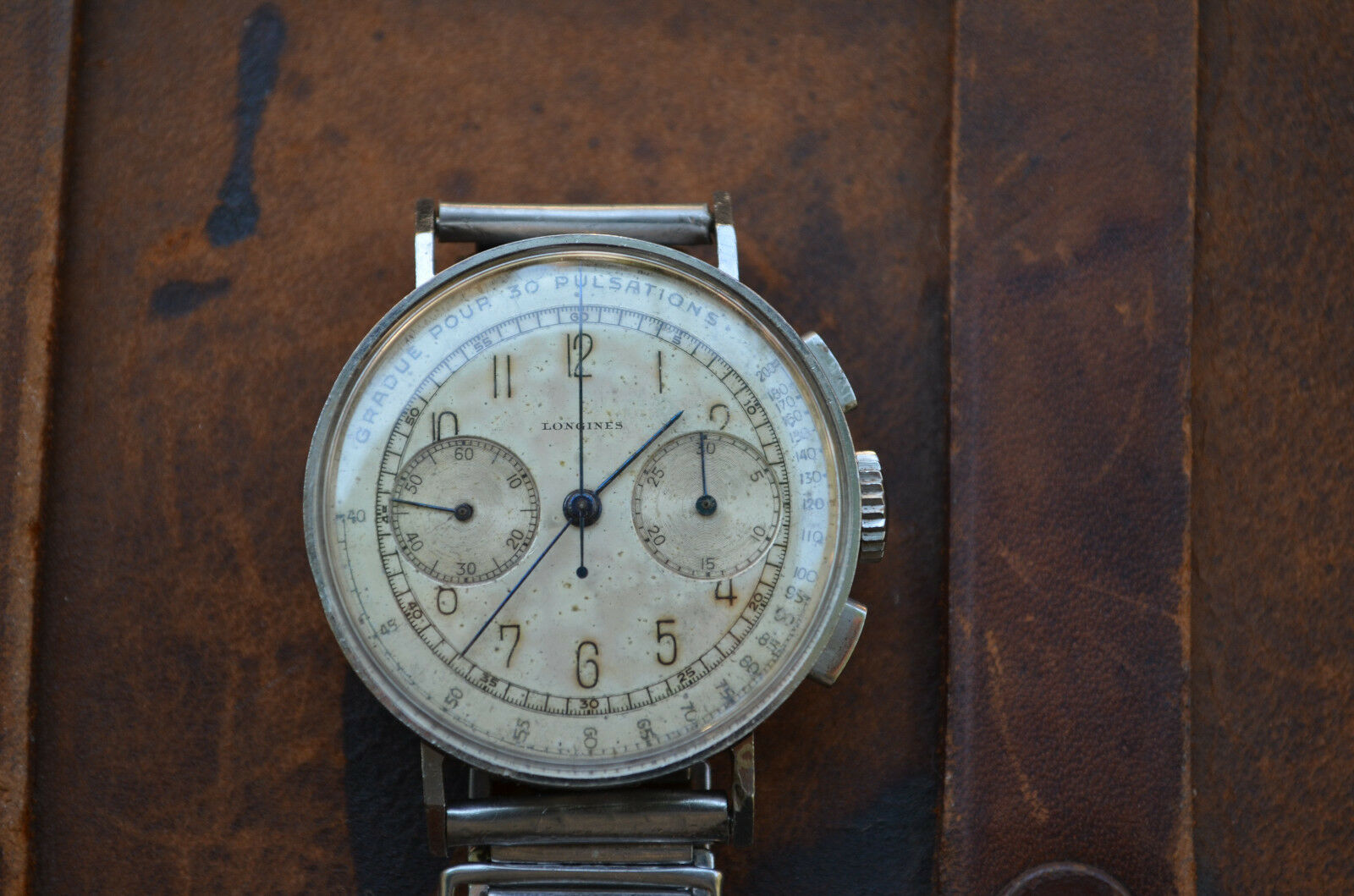 GREAT LONGINES 13ZN SS FLYBACK CHRONOGRAPH C.1936 ACIER STAYBRITE