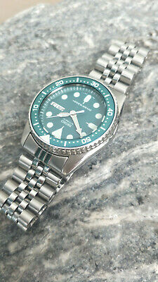 STUNNING GREEN MOD SEIKO DIVER 7S26-0030 SKX013 AUTOMATIC MEN'S