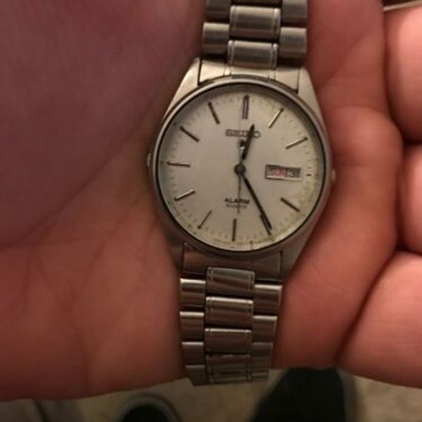 Original S/S Vintage Collectable 1980s Men's Seiko Alarm Quartz Watch