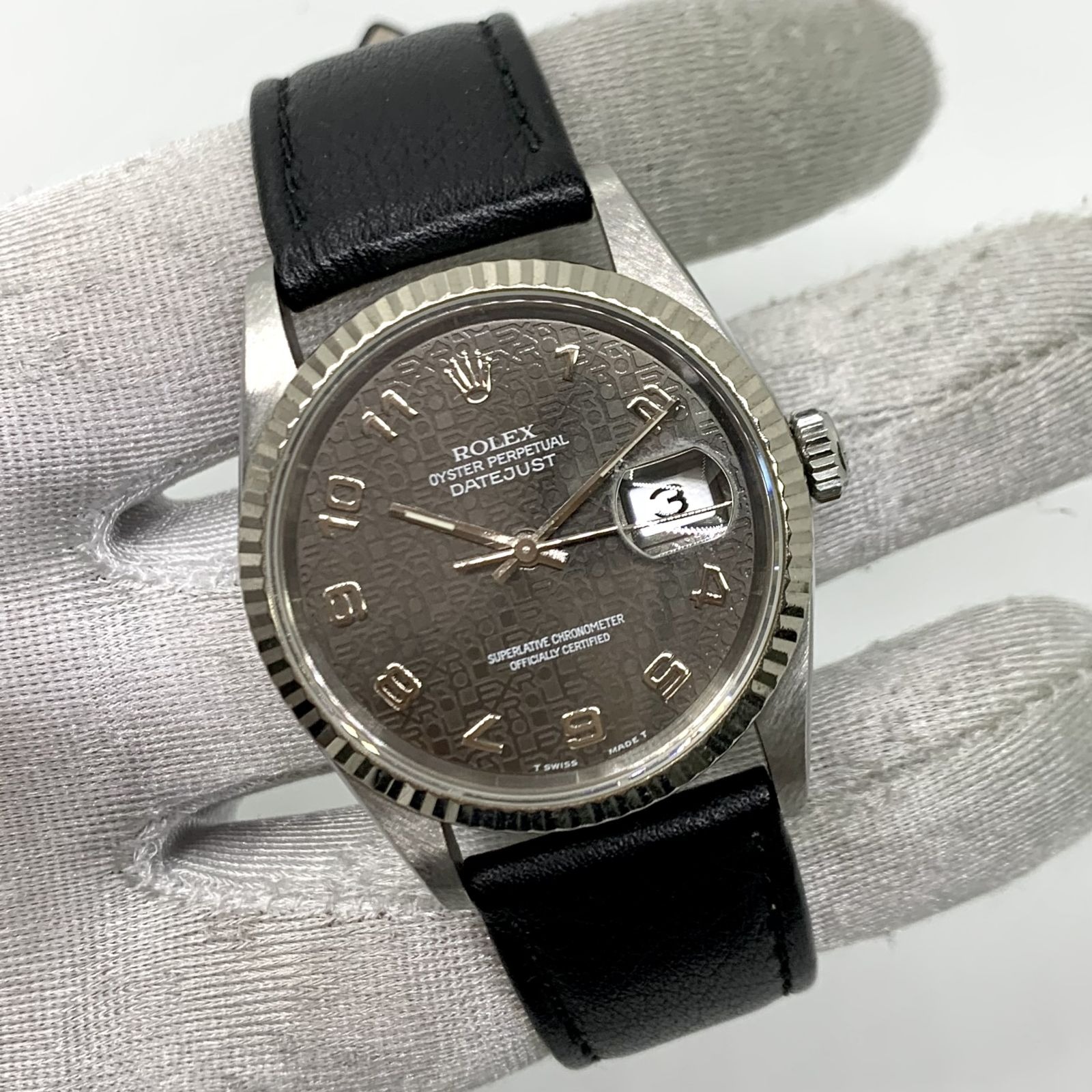 ROLEX 16234 BLACK STEEL DATEJUST S COMPUTER DIAL WATCH ONLY MEN'S WATCH ...