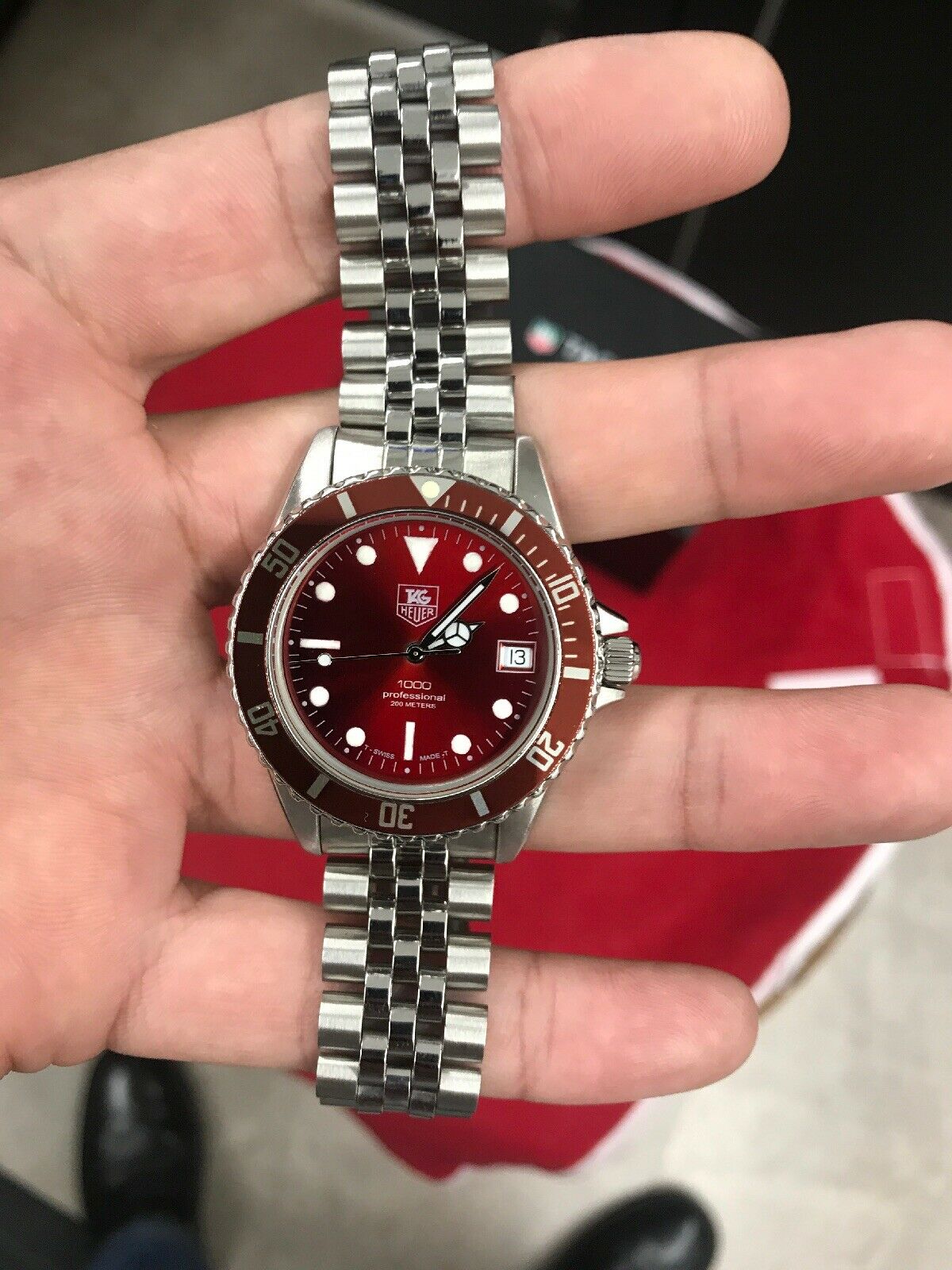 Rare Men s Tag Heuer 1000 Red Candy Professional 200m Diver