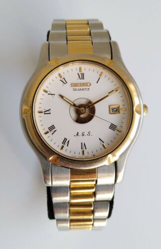 Vintage 1990 Seiko 7M22-8A20 AGS Kinetic Watch Working. New