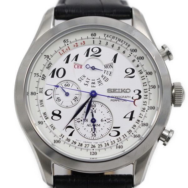 [Used] Seiko Perpetual Calendar Chronograph Quartz Men's Watch White