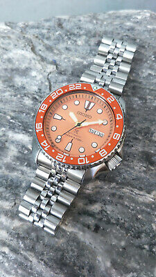 LOVELY SUNBURST ORANGE PADI MODDED SEIKO 7S26-0020 SKX007