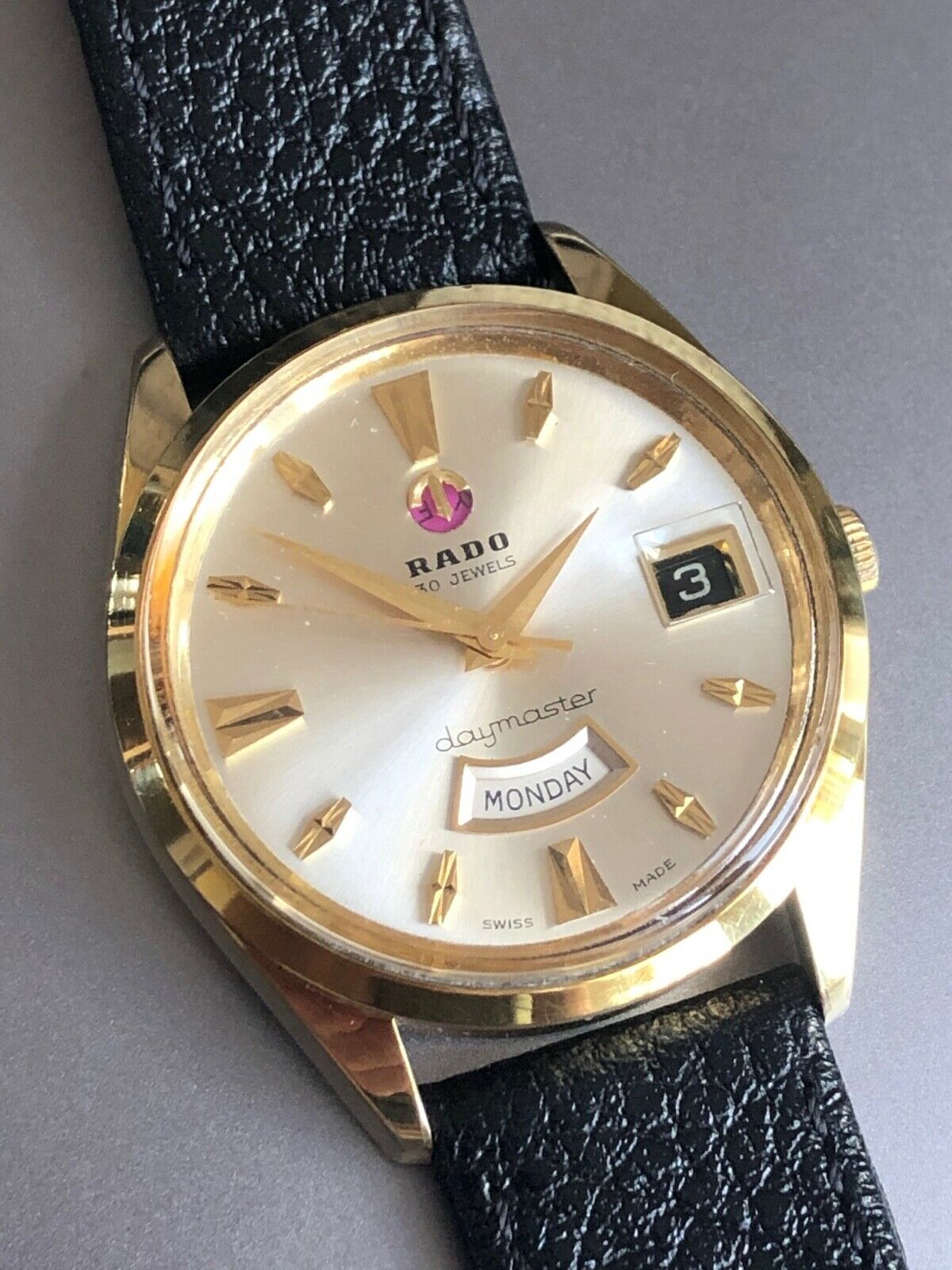 1960s Rado Daymaster 30 Jewel Gold Plated Automatic Watch