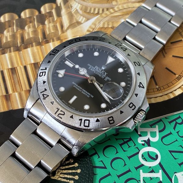 Rolex Explorer 2 16570 Oyster Black Dial Full Set | WatchCharts Marketplace