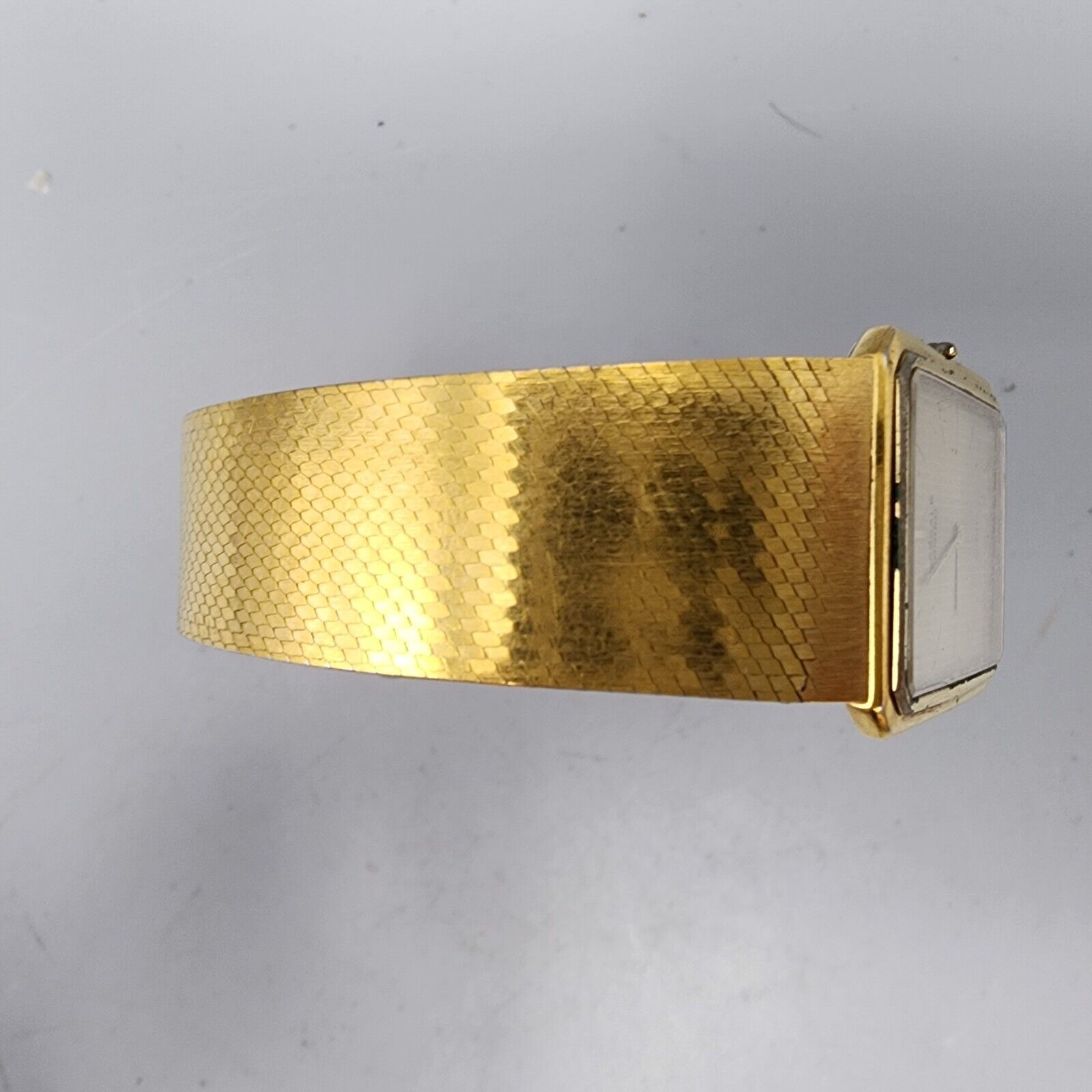Vintage Seiko Lassale Watch Men Gold Tone Gold Dial 25mm Rectangle