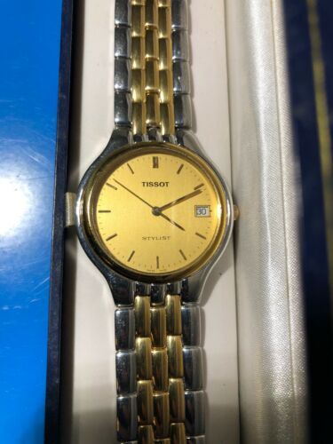 TISSOT Men s STYLIST V282 Gold Plated SAPPHIRE CRYSTAL Quartz