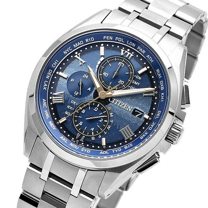 Citizen Attesa Eco Drive AT8041 71L BLUE Dial Limited Titanium