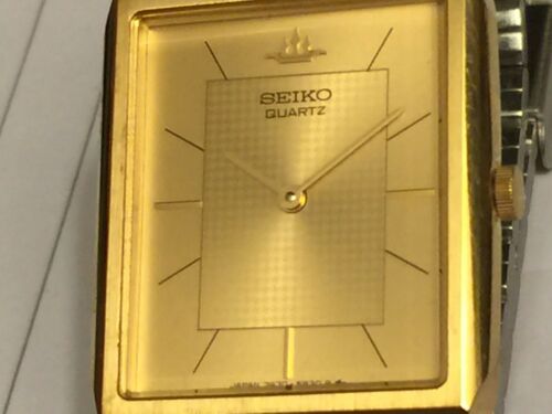 SEIKO VINTAGE QUARTZ-7430-5530-GOLD PLATED-IN F.W.O-NEW BATTERY