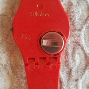 時計 Vintage Swatch Watch 1984 Squiggly LR104 RARE! Vintage Red SWATCH Women's 