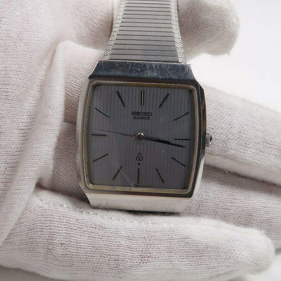 Vintage SEIKO QUARTZ 7830-5080 GREY Dial STAINLESS Mens Watch