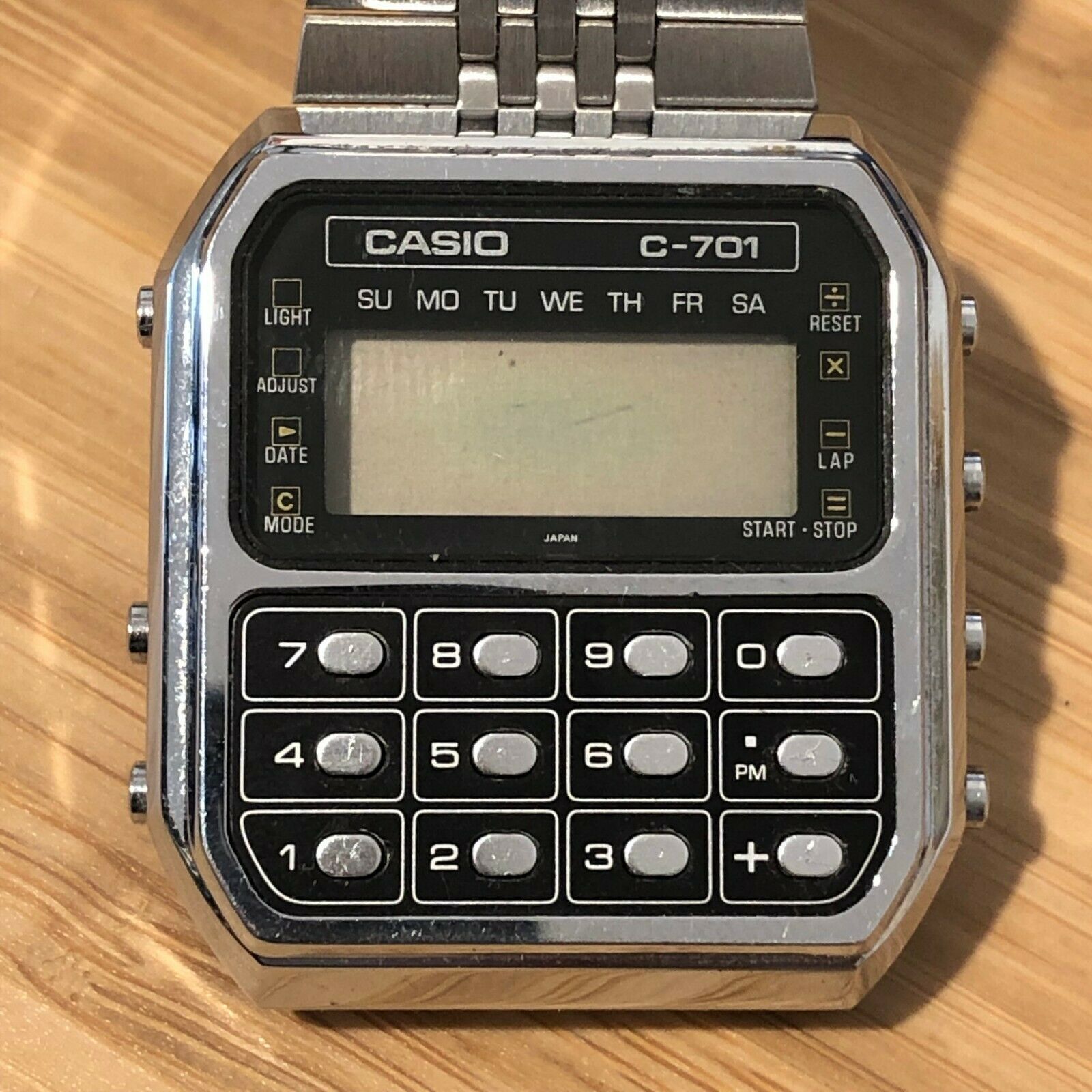 Casio C-701 C701 C 701 Calculator Watch Made in Japan Module 133 AS-IS