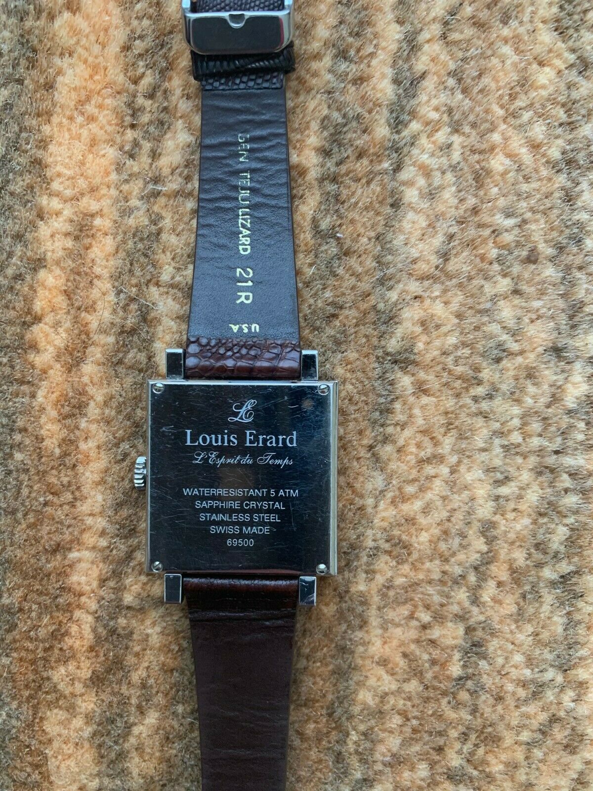 Louis Erard L'Esprit Du Temps Swiss Made Automatic Watch Men's Black Leather