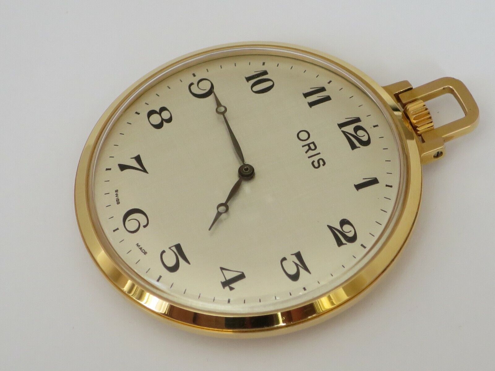 Vintage Oris 17 Jewel Pocket Watch Gold Plate Swiss Caliber 712