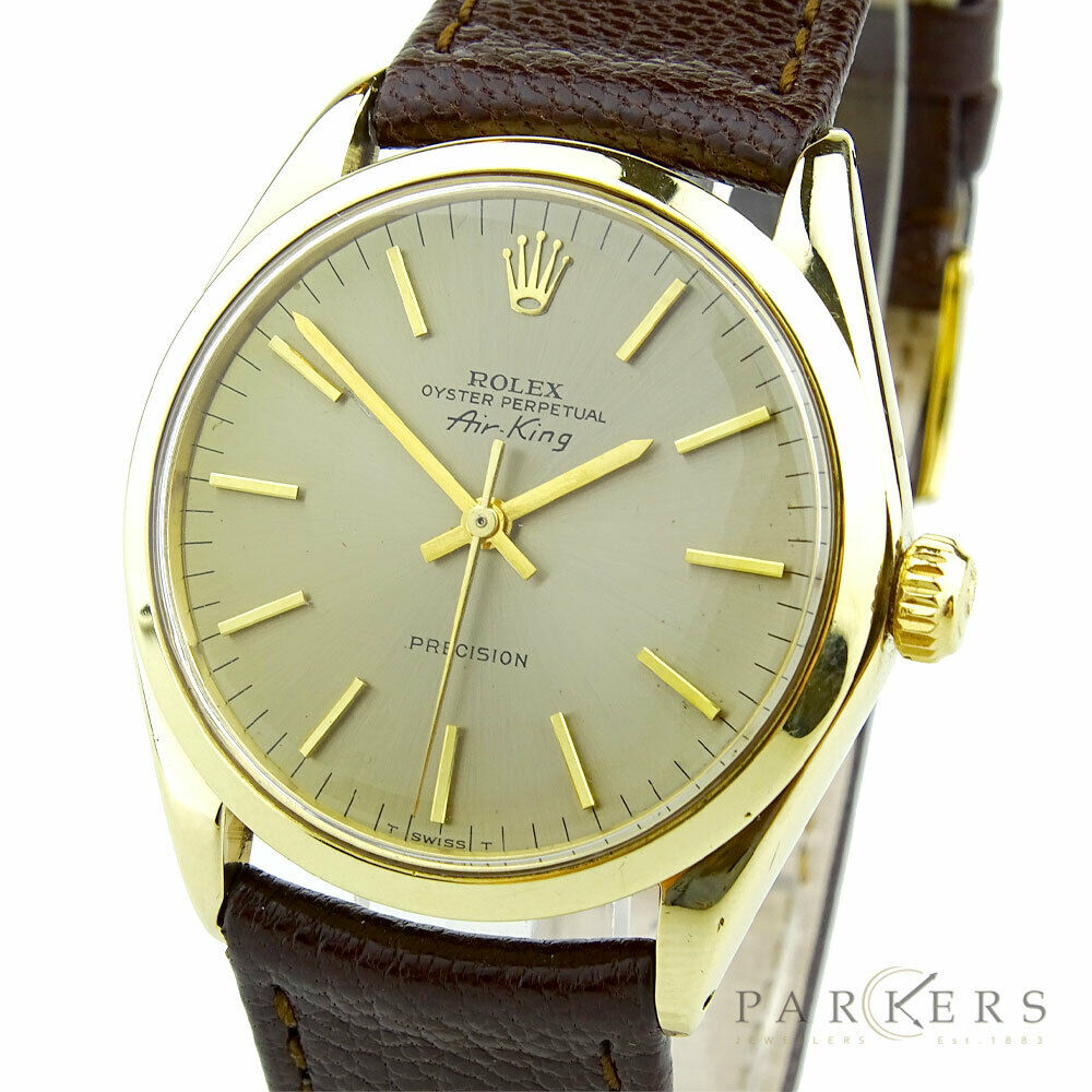 ROLEX AIR KING OYSTER PERPETUAL 14K GOLD WRISTWATCH 5500 DATED