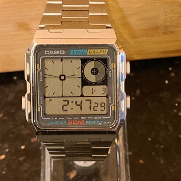 RARE VINTAGE CASIO AE 210W - Steel AE-20W [588] CASIO WATCH