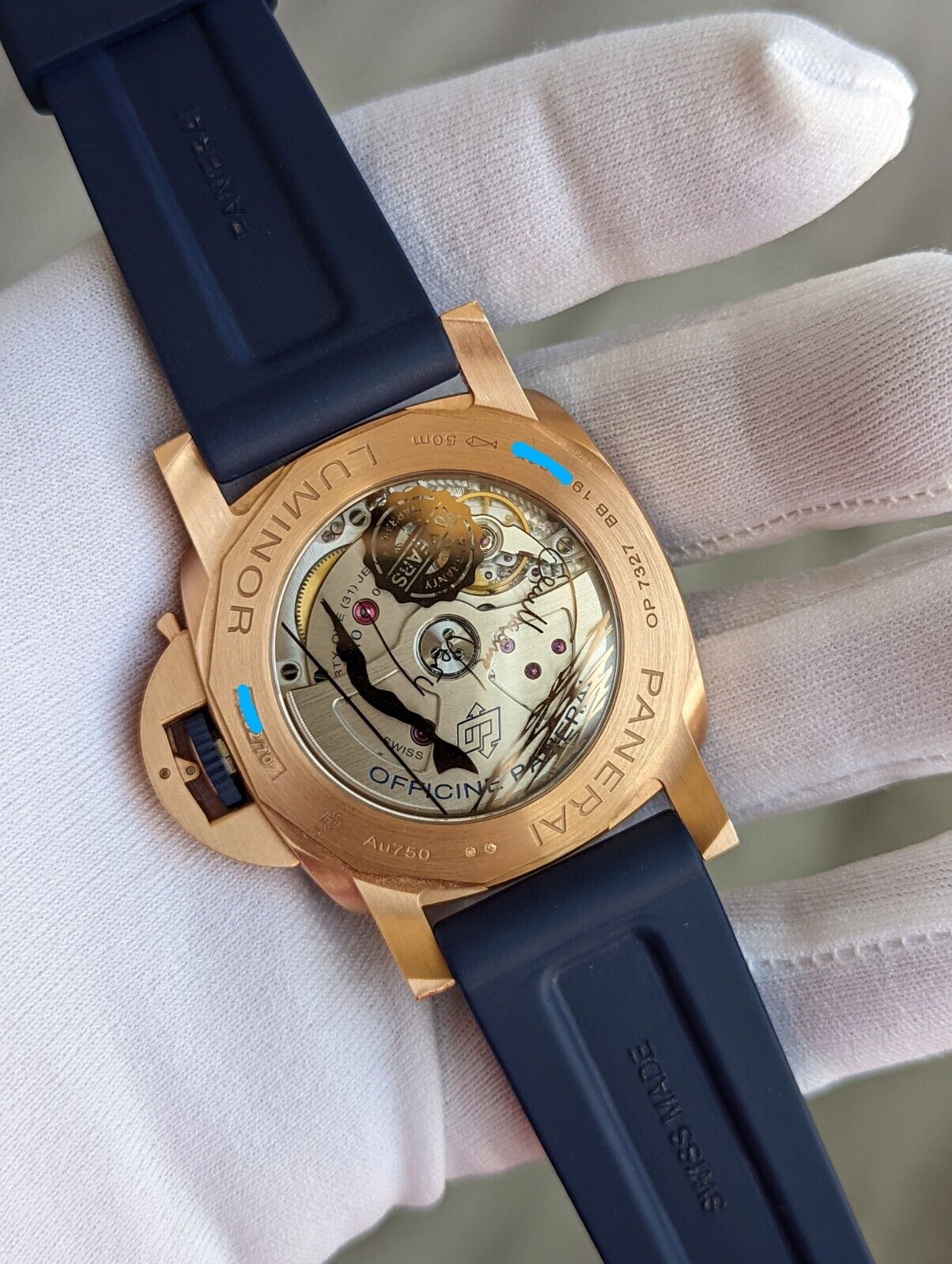 FS Panerai Luminor Marina Goldtech Blue Rose Gold 70th Aniv. Pam