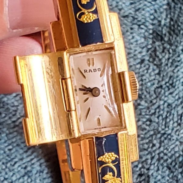 Vintage RADO Gold Plated Enamel Ladies Watch 10 Microns Swiss Luxury ...