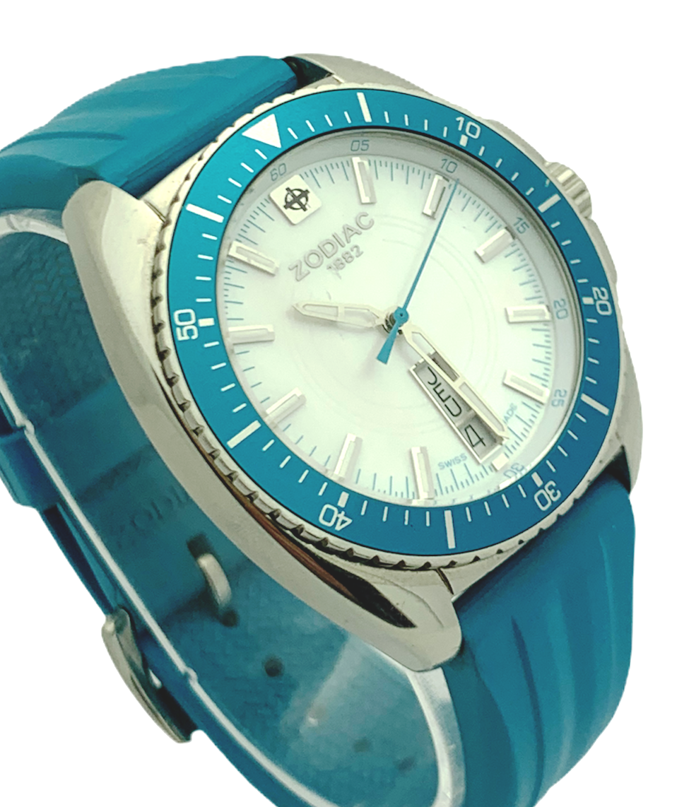 ZODIAC SPEED DRAGON ZO5518 TURQUOISE BLUE MOTHER OF PEARL DIAL