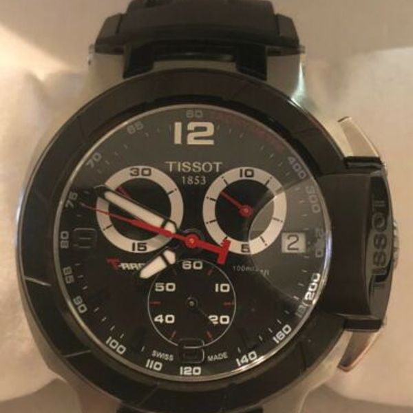 Tissot T0484172705700 T Race Chronograph Black Rubber Band Mens Watch No Reserve Watchcharts