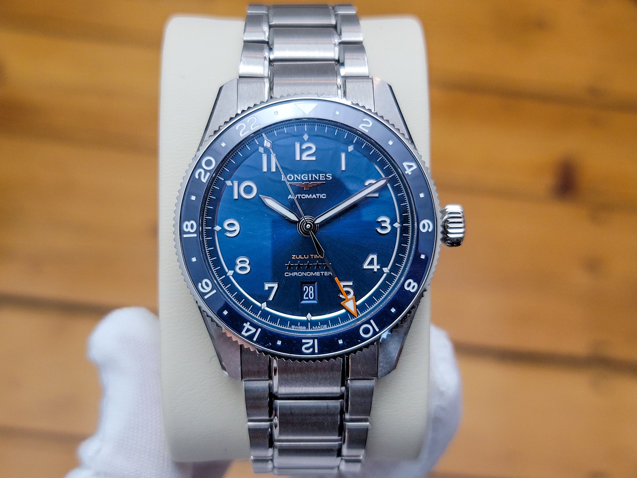 2 200 USD Longines Spirit Zulu Time GMT Blue Dial Bracelet