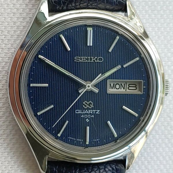 VINTAGE RARE SEIKO 0903-7039 SQ 4004 Stunning Teaked Blue Dial April ...