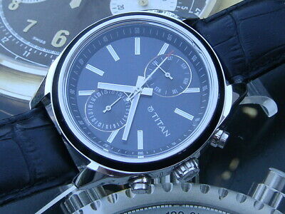 Titan chronograph shop blue dial