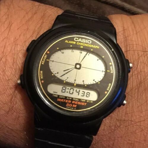 Vintage Rare Casio AE-30 W Model 894 Analogic And Digital Watch