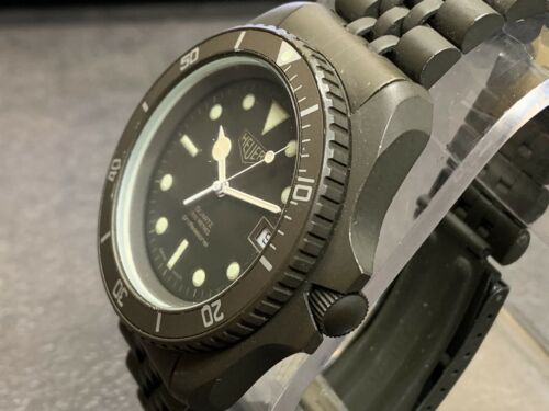 HEUER MILITARY GREEN 981.006 6130 W20 PROFFESIONAL PVD WATCH