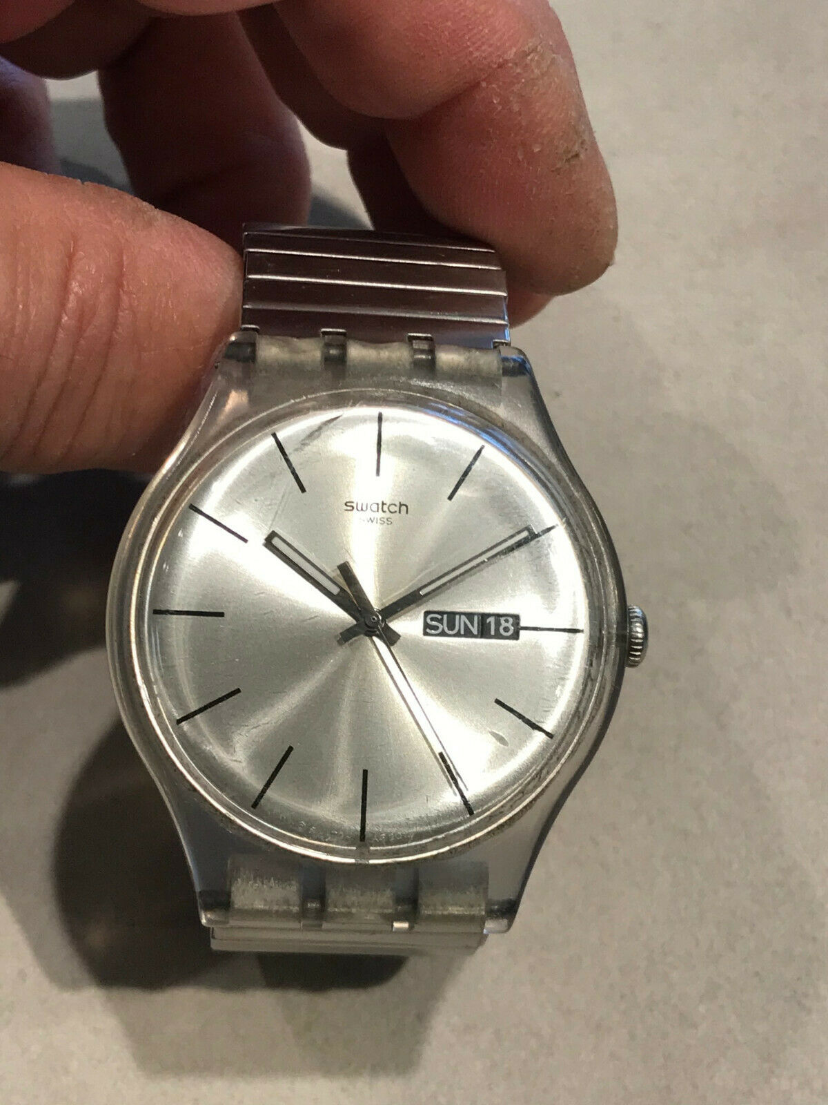 Swatch Watch SUOK700 Originals Resolution Day Date Stretch Swatch Watch SUOK700 Originals Resolution Day Date Stretch