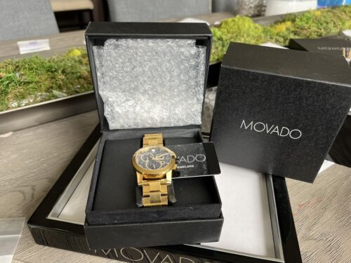 Preis ist unschlagbar Movado Vizio Yellow WatchCharts Black Quartz Dial Retail Marketplace 0607563 Men\'s Gold | $2795 Watch